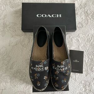 Coach Black Floral Espadrilles for Women 9US